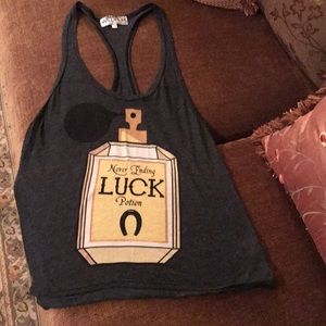 Wildfox charcoal perfume grey tank